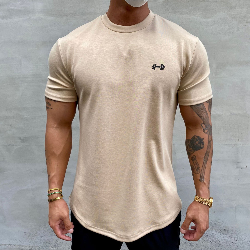 Men's Pure Cotton Muscle Fit Stretchy Sports T-Shirt