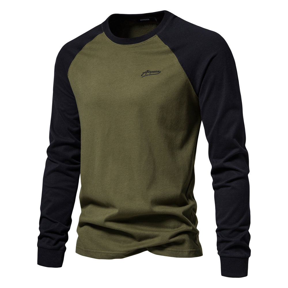Men's Casual Long Sleeve Basic Stitching T-Shirt