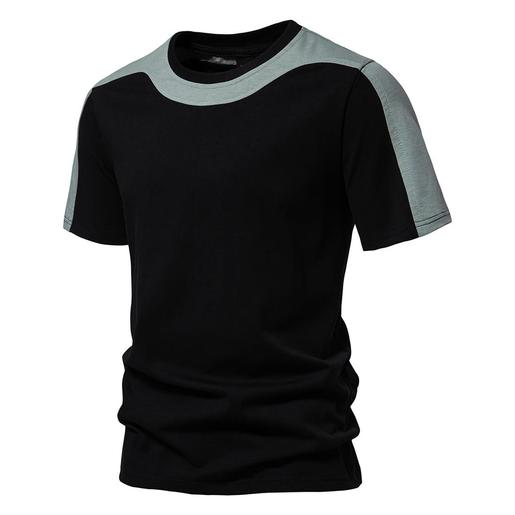 Men's Cotton Color Block Short Sleeve T-Shirt