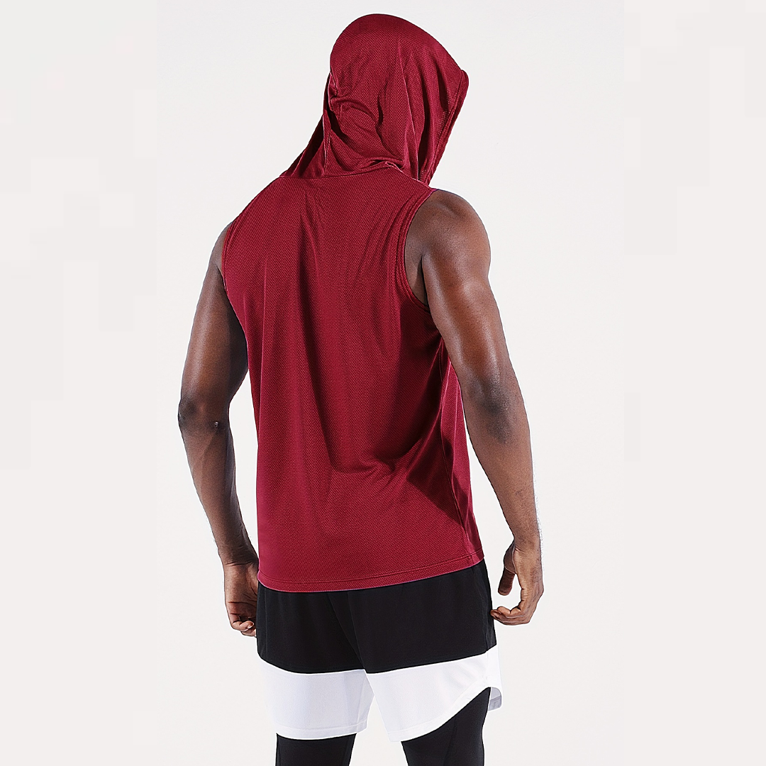 Men's Athletic Quick Dry Drawstring Sleeveless Sweatshirt