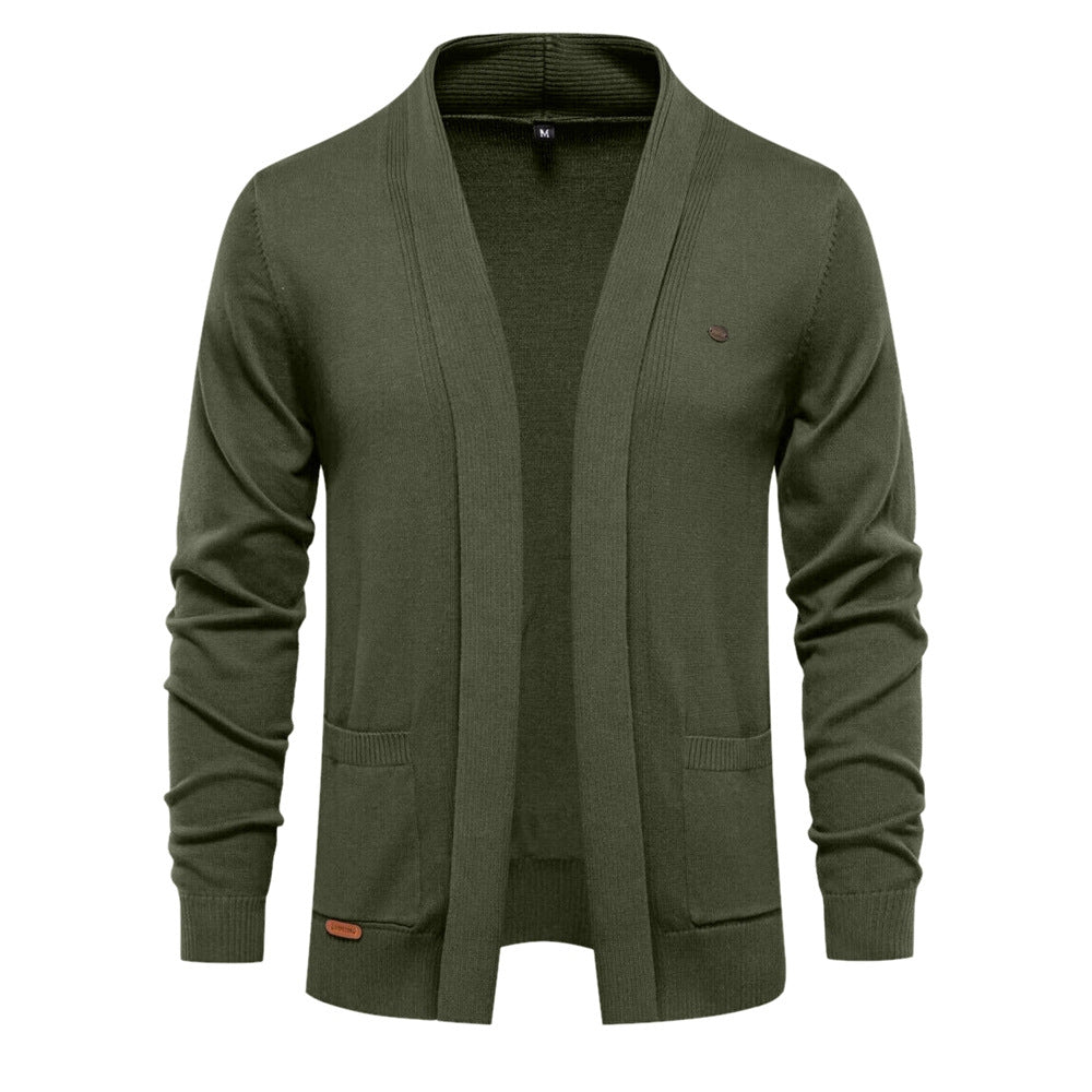 Men's Casual Vintage Style V Neck Open Front Cardigan