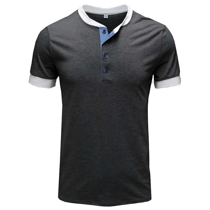 Men's Slim Fit Henry Collar Short Sleeve T-Shirt