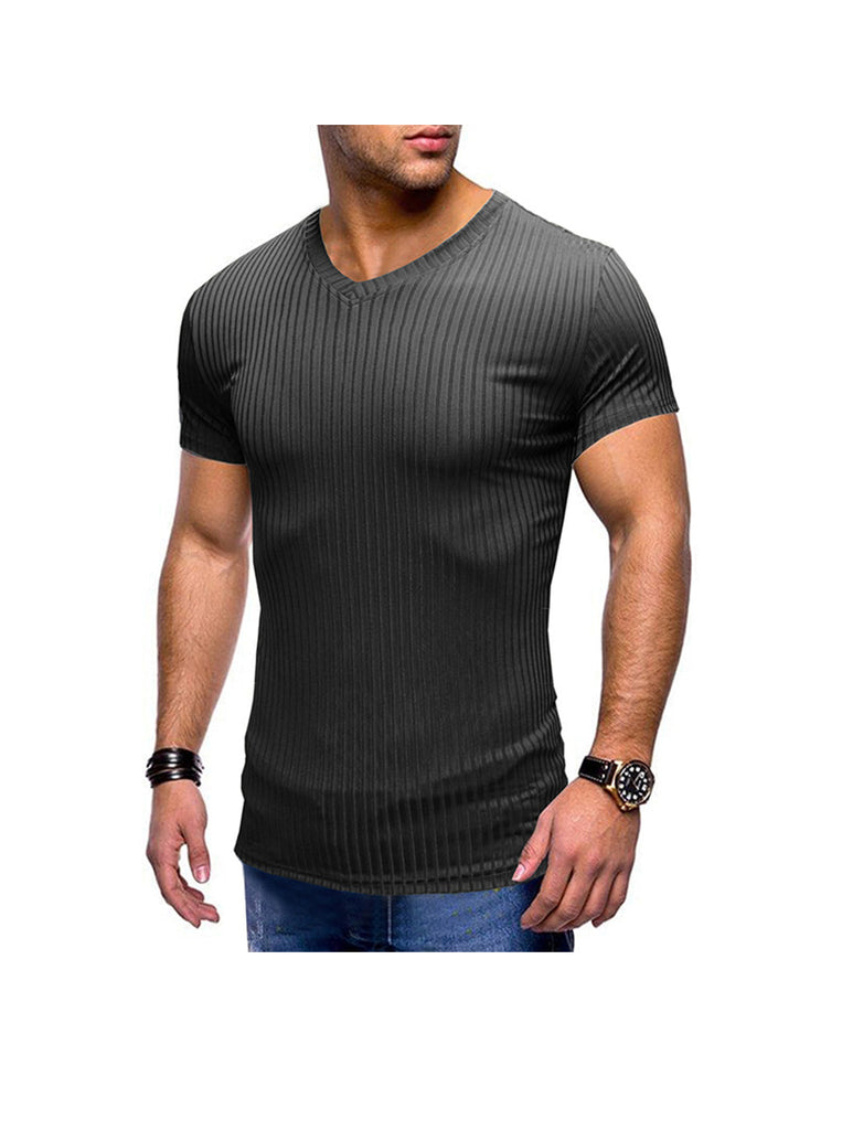 Robert Ribbed Fabric V-neck T-shirt