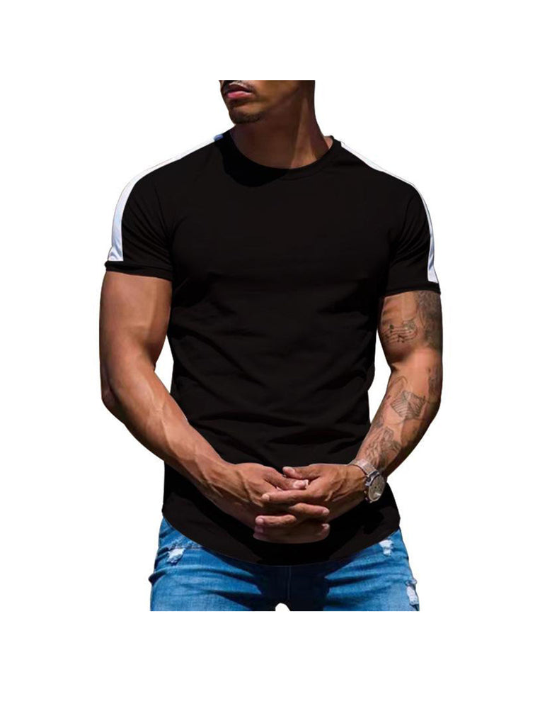Russell Crew Neck Patchwork Short-sleeved T-shirt