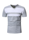 Kenney Color Block V Neck Casual T-shirt