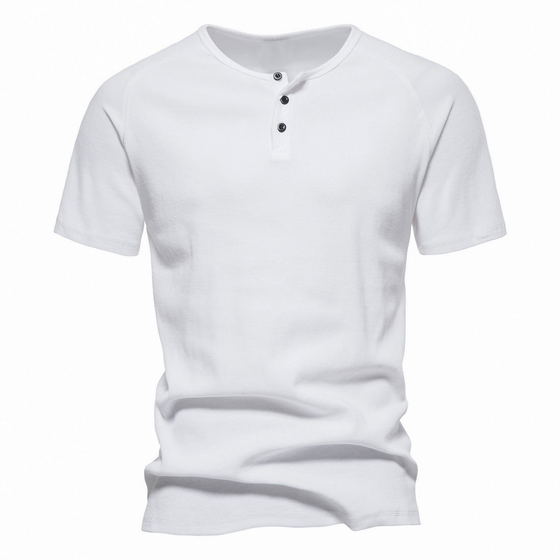 Men's Basic Casual Slim Short Sleeve Henley T-Shirt