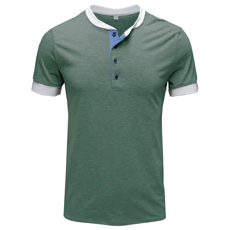Men's Slim Fit Henry Collar Short Sleeve T-Shirt