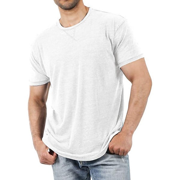Men's Solid Color Casual Short-sleeved T-shirt