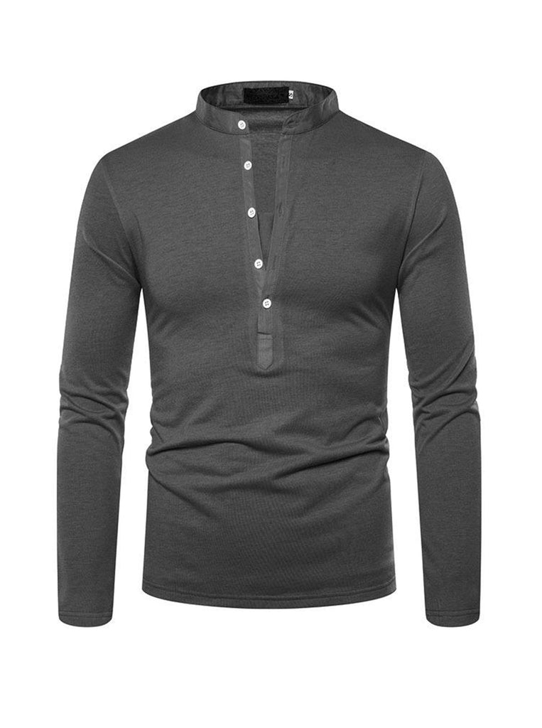 Jesus Solid Color Deep V-neck Long-sleeved T-shirt