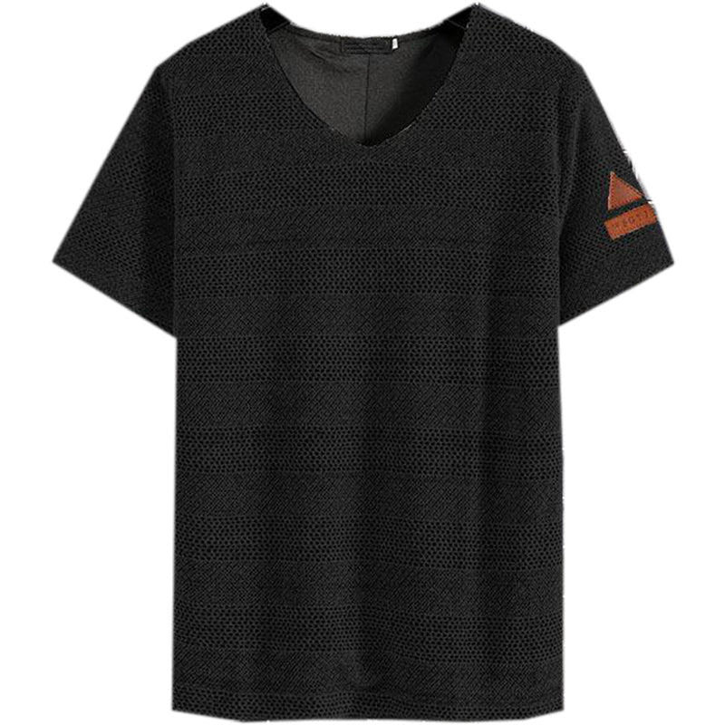 Dennis Open-knit Mesh V-neck Short-sleeve T-shirt