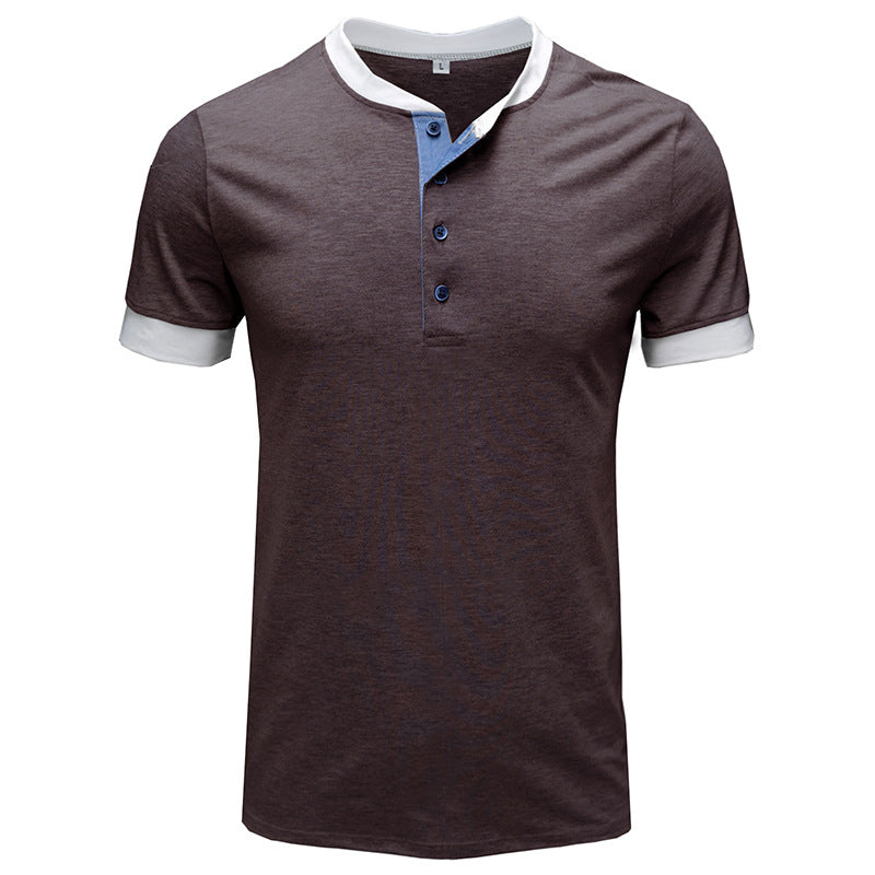 Men's Slim Fit Henry Collar Short Sleeve T-Shirt