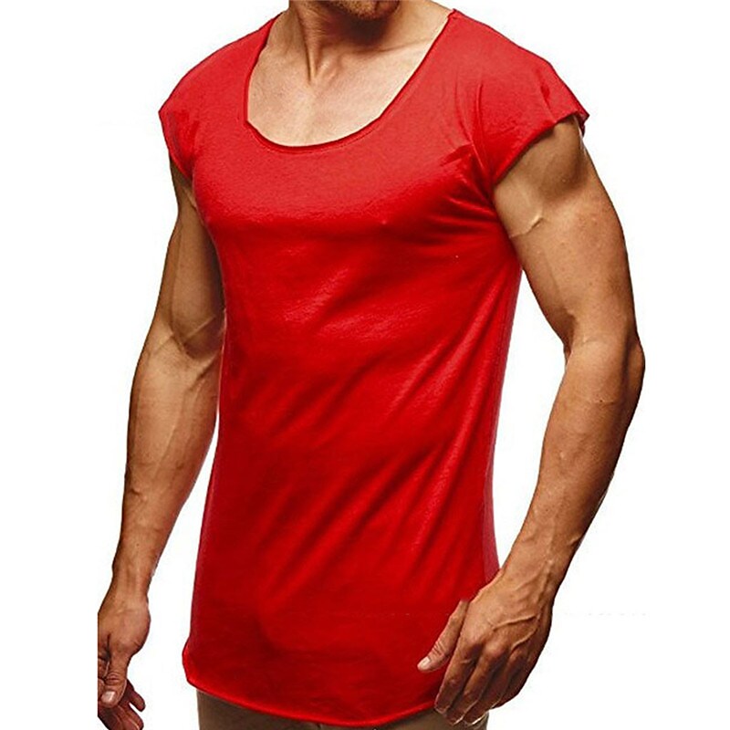 Men's T shirt Solid Color Crew Neck