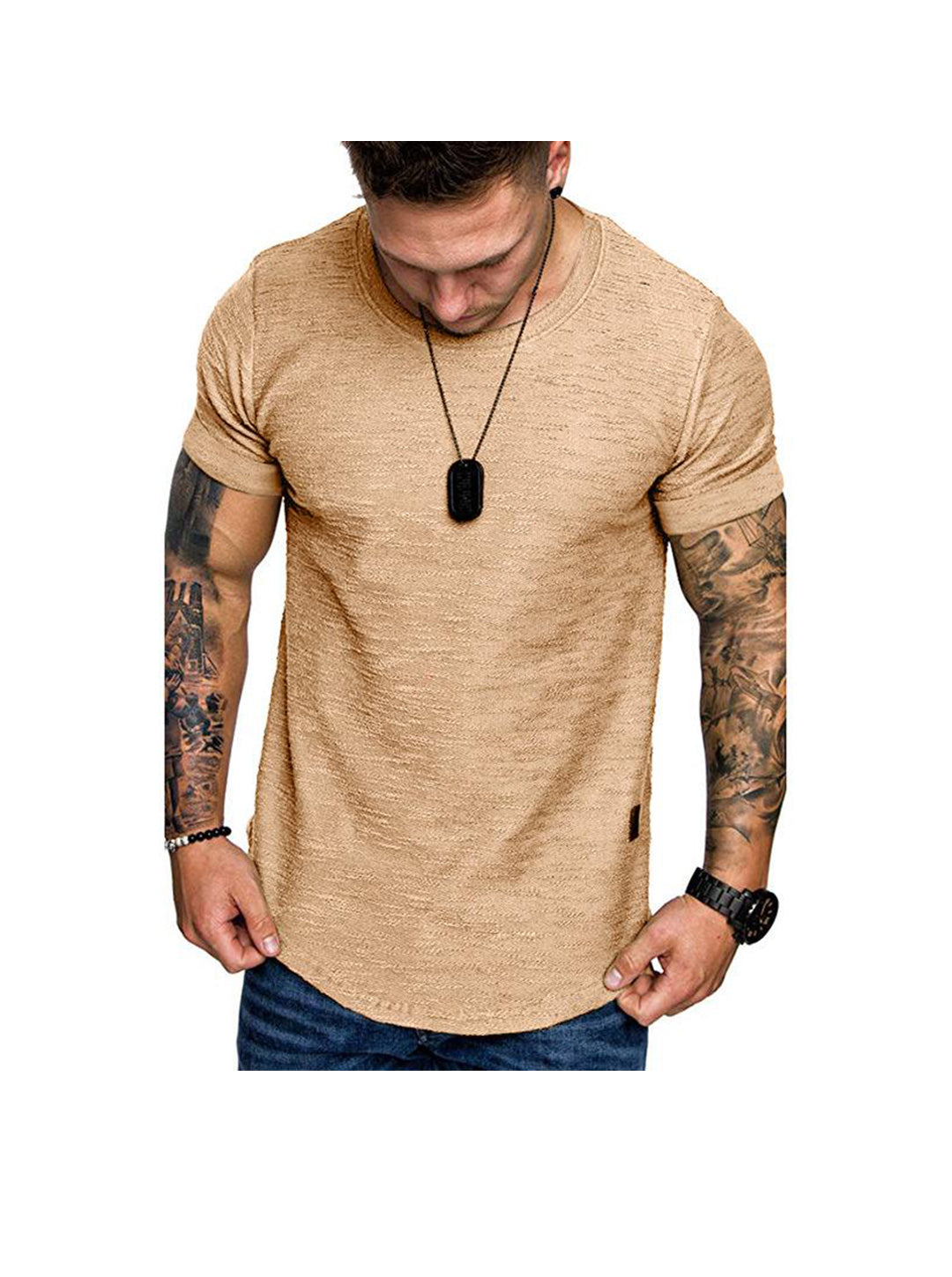 Men's Crew Neck Long Sleeve And Short Sleeve T-shirt