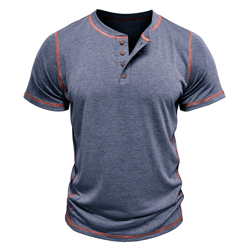 Men's Retro Short Sleeve Henley Shirt