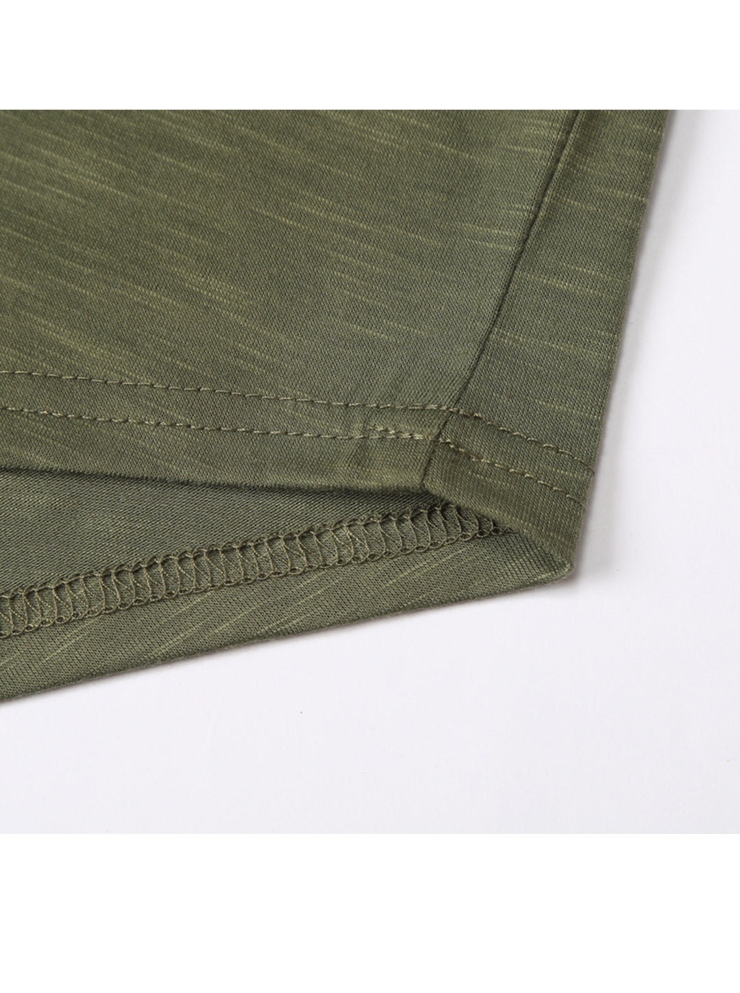 Men's Textured Solid Color Cut Detail Crew Neck Long-sleeve T-shirt