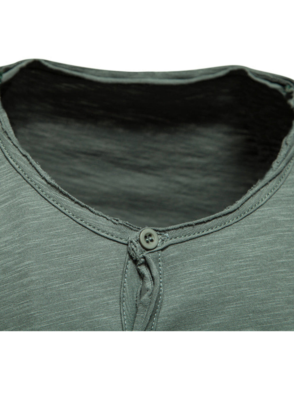 Harold Solid Color Henry Collar T-shirt