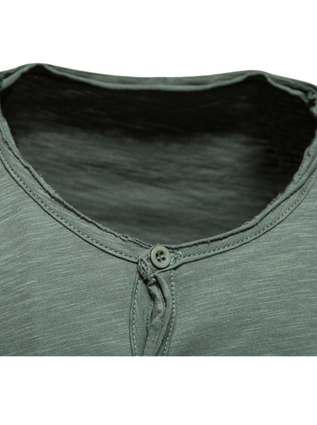 Harold Solid Color Henry Collar T-shirt