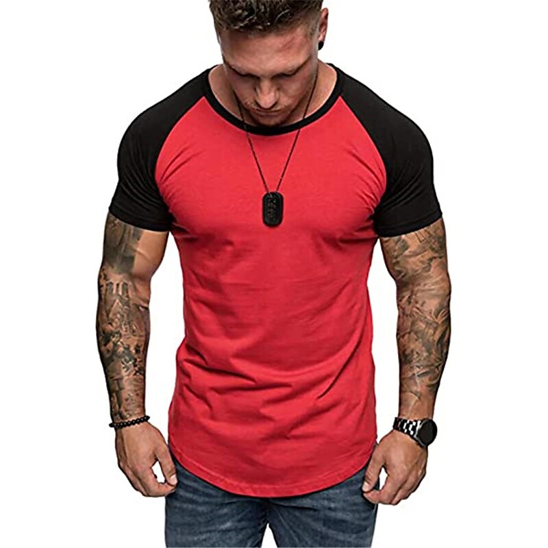 Men's 2 pcs Color Block Raglan Sleeves T-shirt