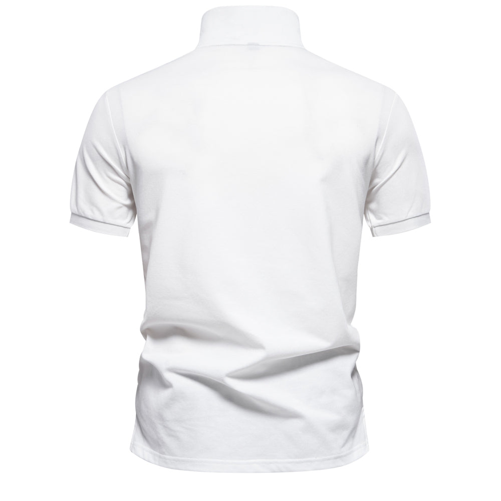 Men's Casual Gradient Printed Lapel Polo Shirt