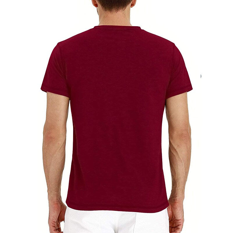 Men's Henley Shirt T shirt Solid Color