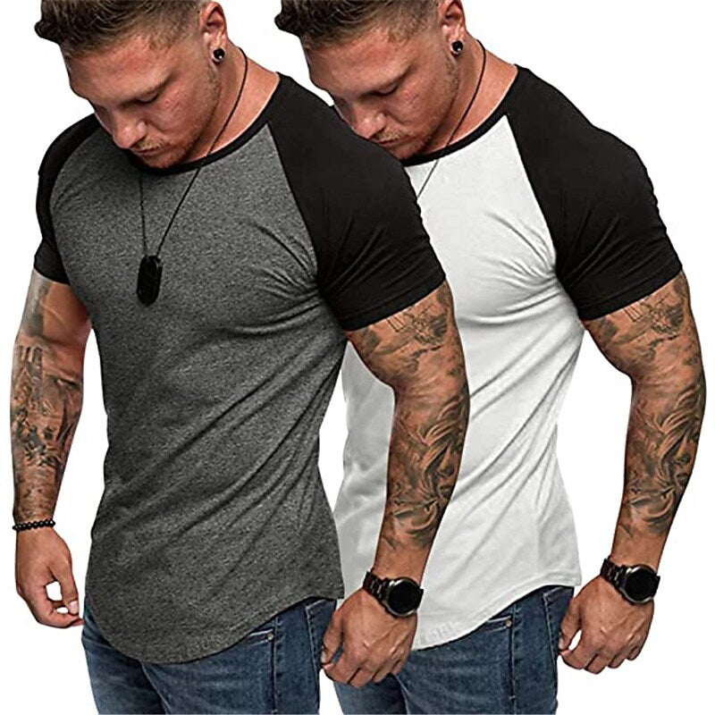 Men's 2 pcs Color Block Raglan Sleeves T-shirt