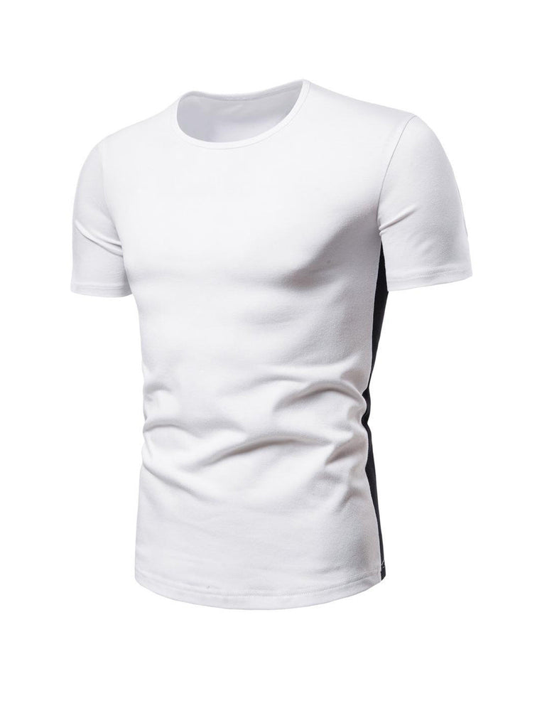 Buford Round Neck Patchwork Short-sleeved T-shirt