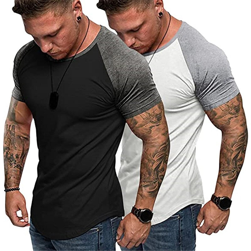 Men's 2 pcs Color Block Raglan Sleeves T-shirt
