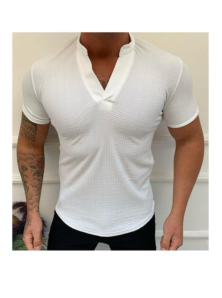 Alejandro Solid Color V-neck T-shirt
