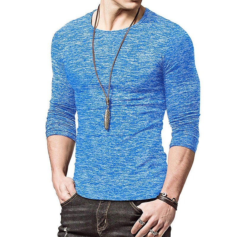 Men's T shirt Solid Color Crew Neck
