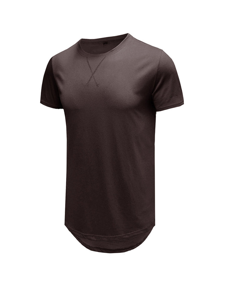 Justin Solid Color Crew Neck Casual T-shirt