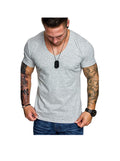 Men's  V-Neck Solid Color Casual T-Shirt