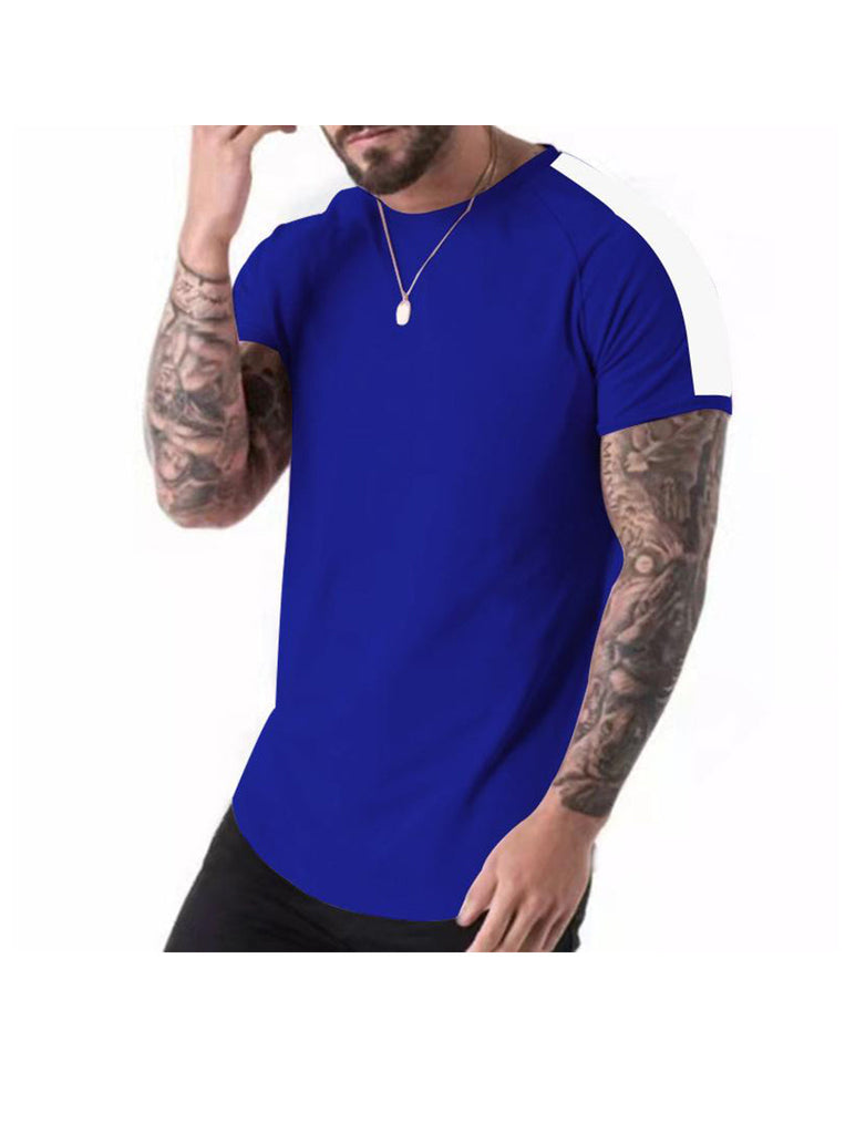 Russell Crew Neck Patchwork Short-sleeved T-shirt