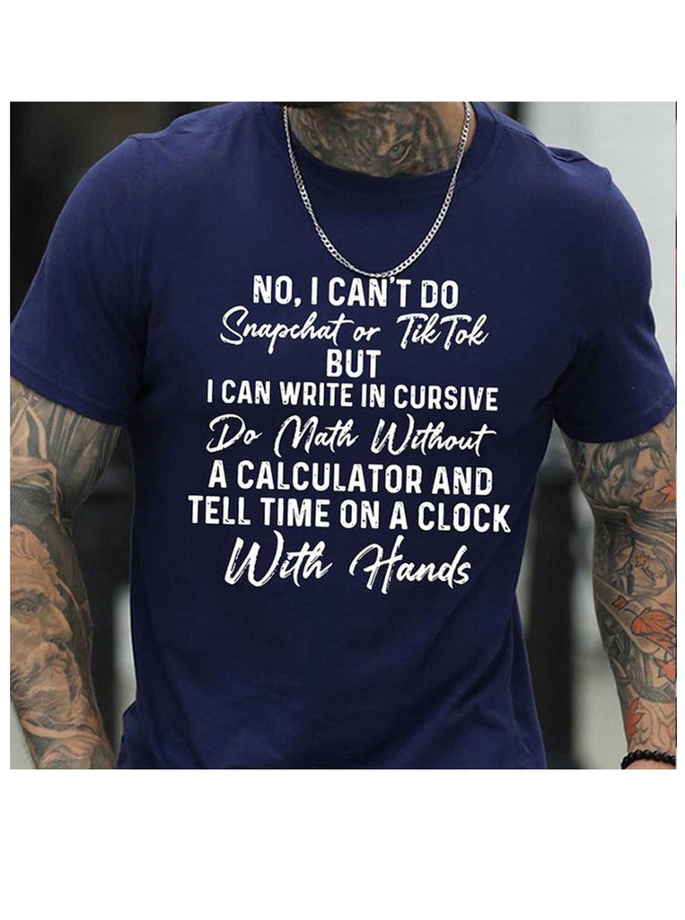 Men's Graphic Prints Letter Crew Neck Casual Short Sleeve T-shirt