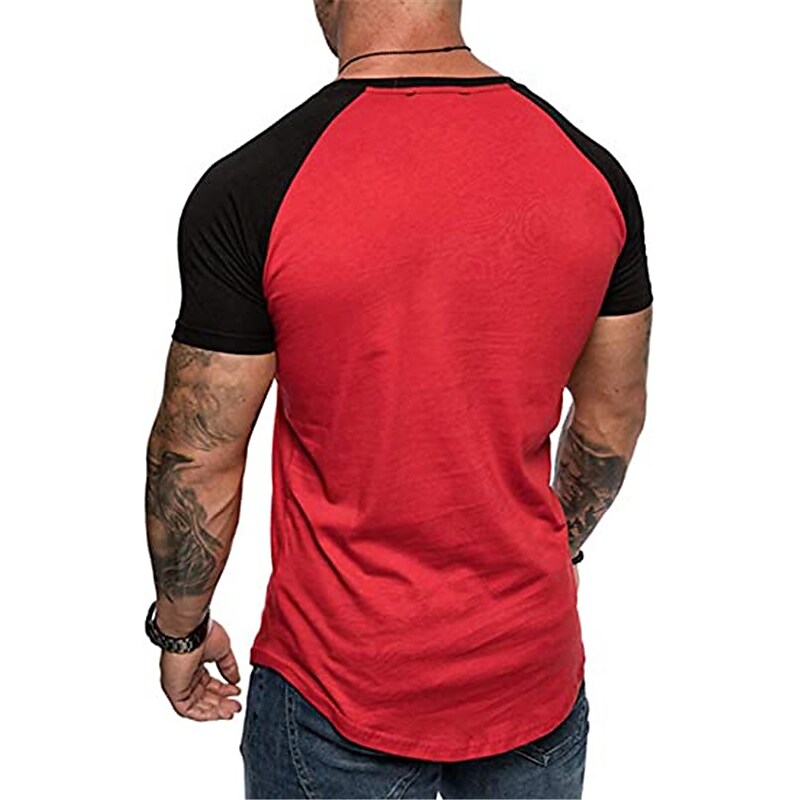 Men's 2 pcs Color Block Raglan Sleeves T-shirt