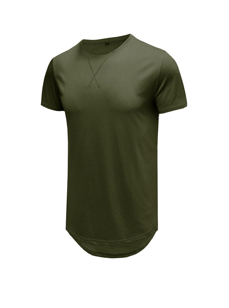 Justin Solid Color Crew Neck Casual T-shirt
