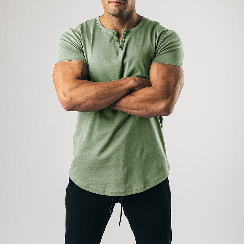 Men's Henley Shirt T shirt Solid Color