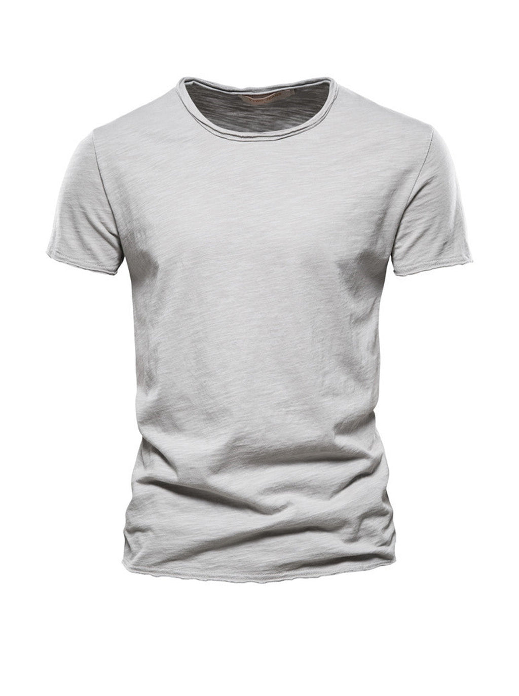 Men's Textured Solid Color Crew Neck T-shirt