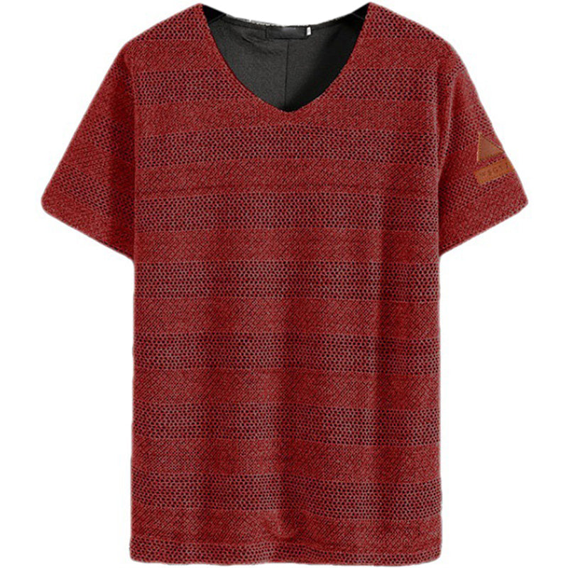Dennis Open-knit Mesh V-neck Short-sleeve T-shirt