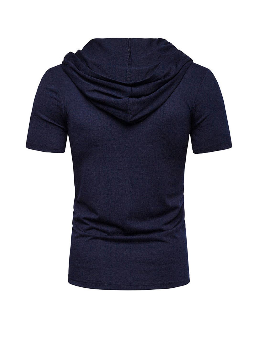 Men's Lace-up Short Sleeve Hooded T-shirt