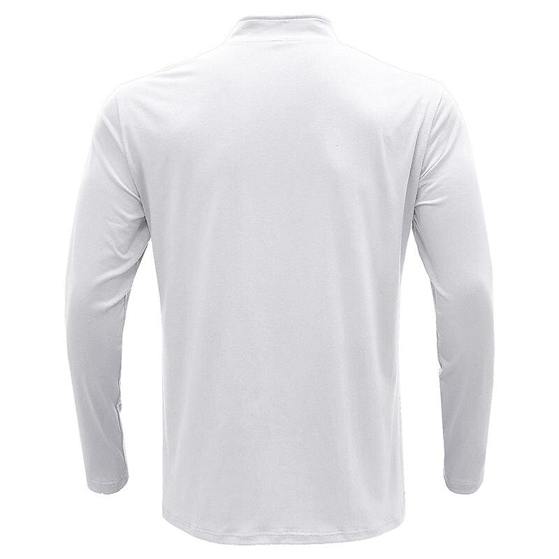 Men's Stand Collar Zip Solid Color Long Sleeve T-Shirt