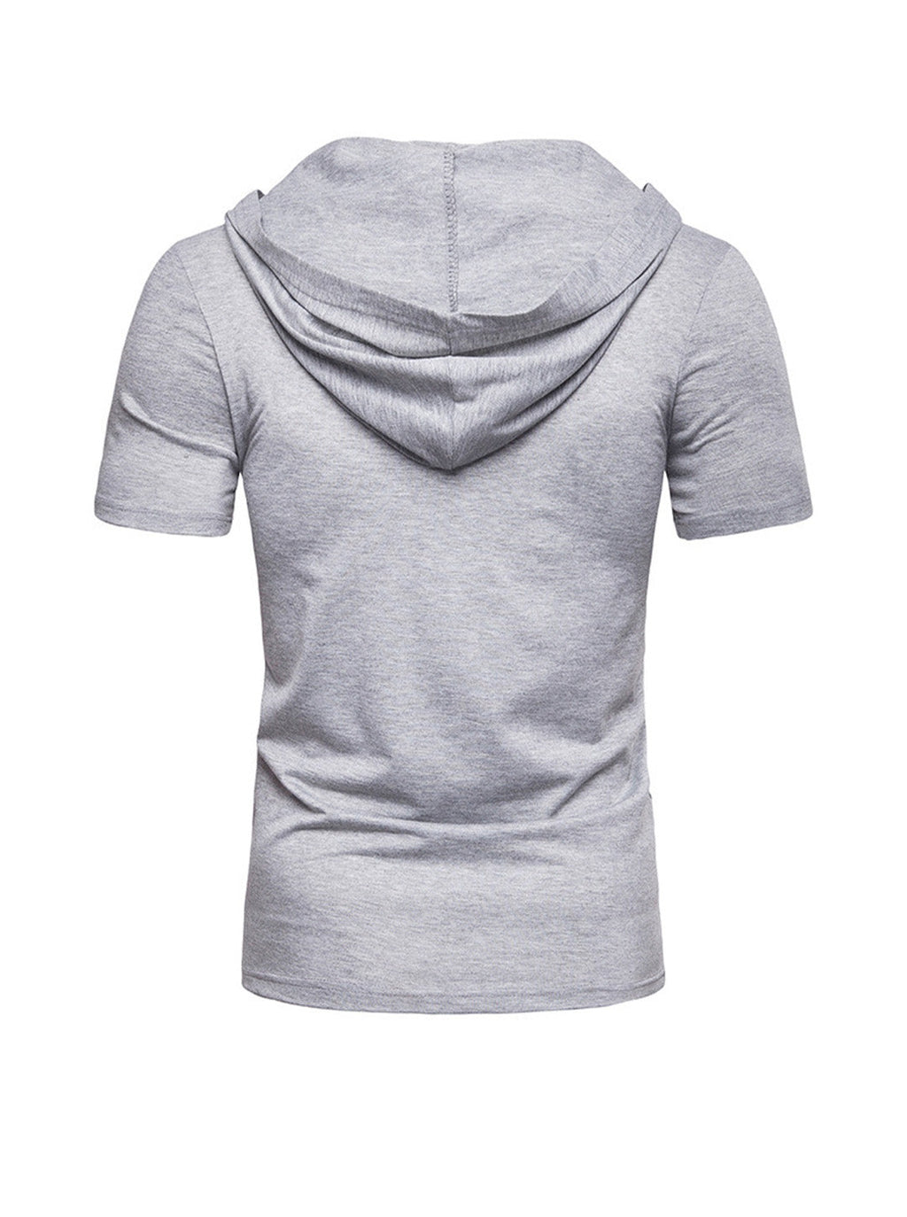 Men's Lace-up Short Sleeve Hooded T-shirt