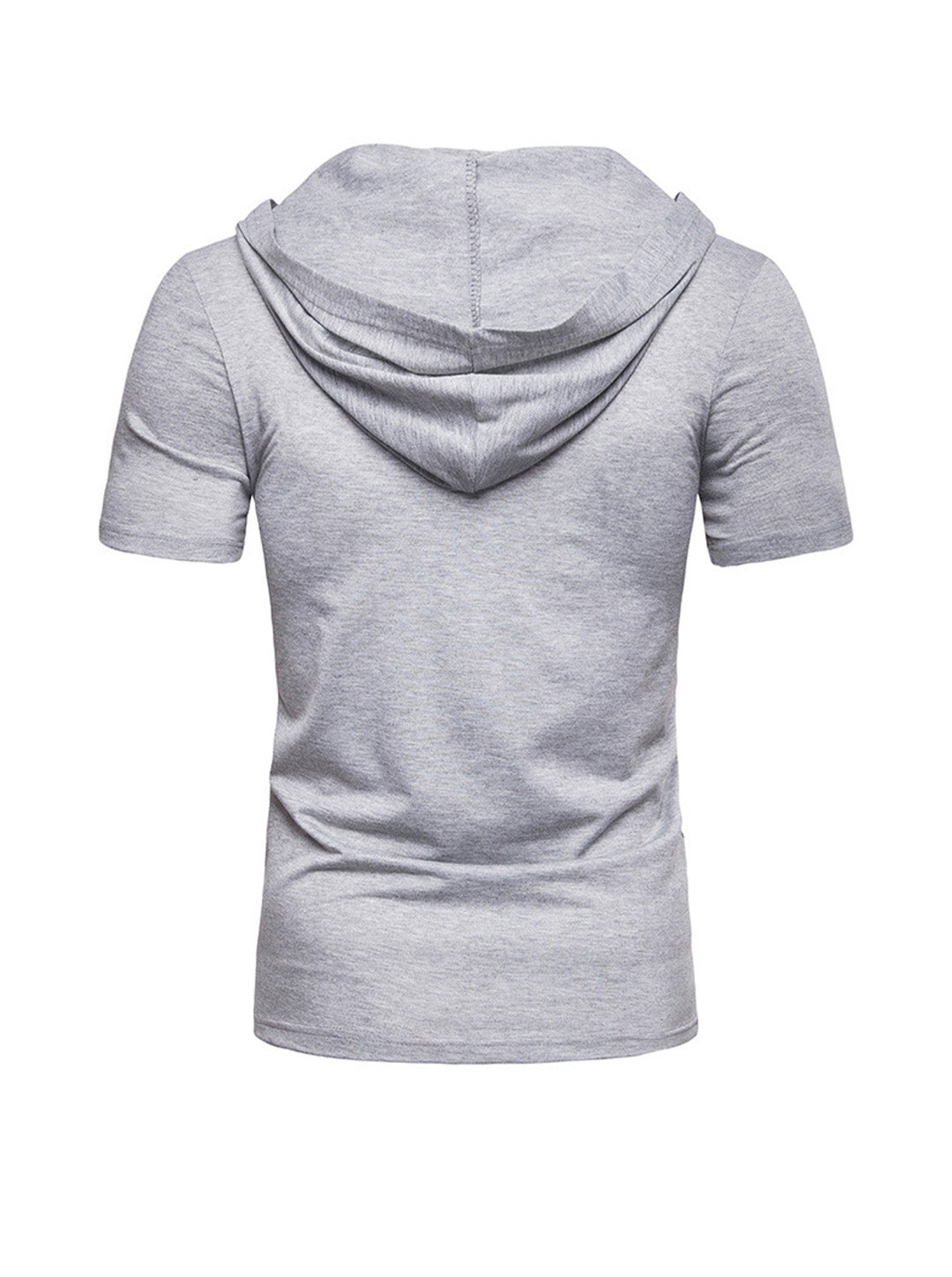 Men's Lace-up Short Sleeve Hooded T-shirt