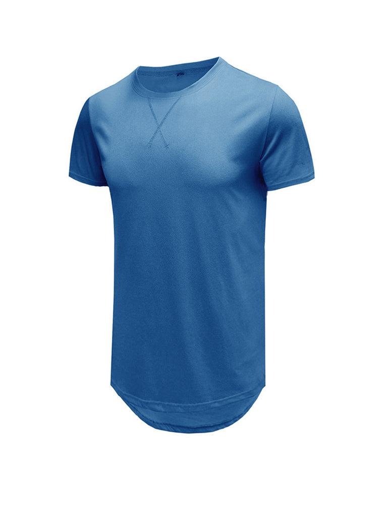 Justin Solid Color Crew Neck Casual T-shirt