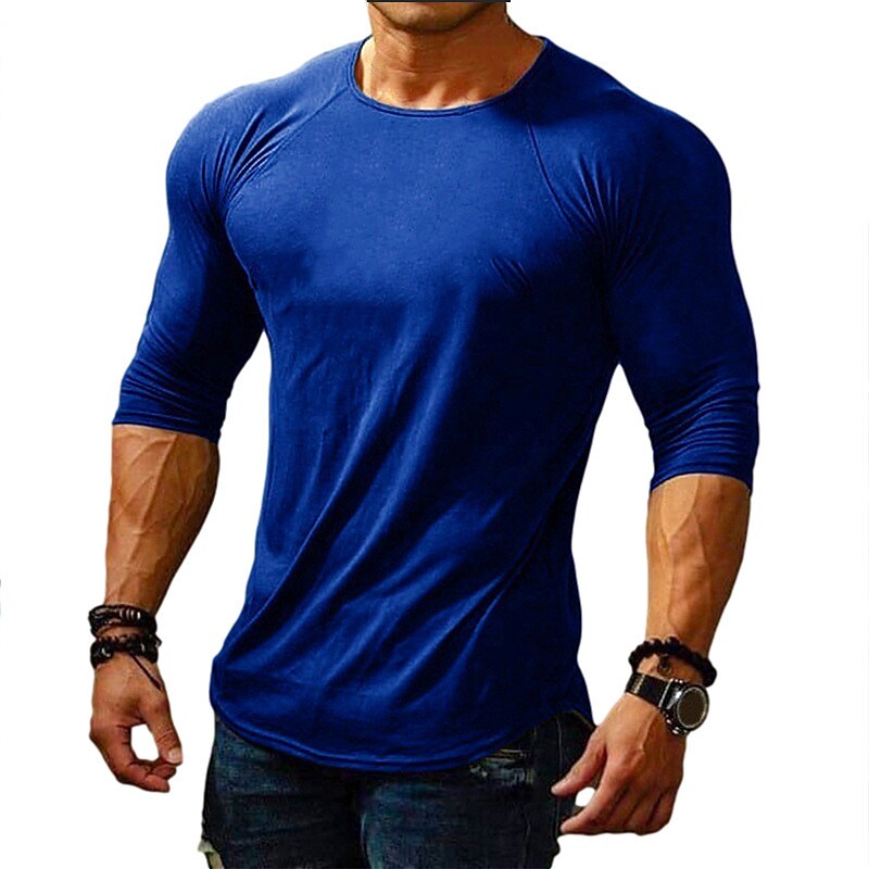 Men's Tee T shirt Solid Color Crew Neck