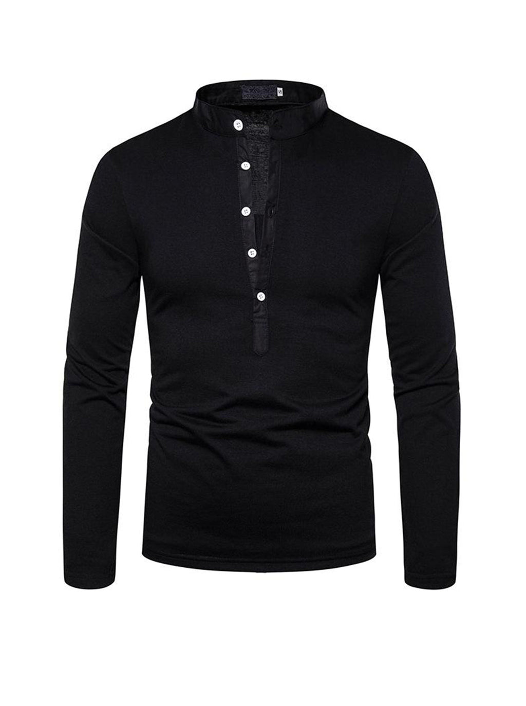 Jesus Solid Color Deep V-neck Long-sleeved T-shirt