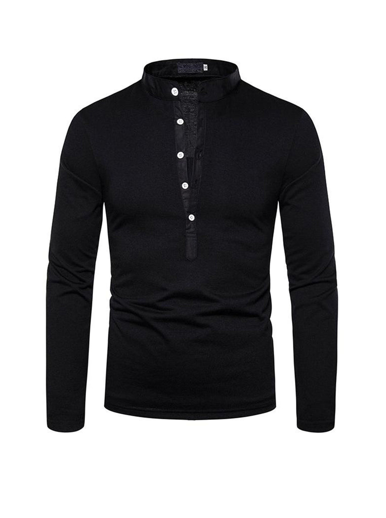 Jesus Solid Color Deep V-neck Long-sleeved T-shirt