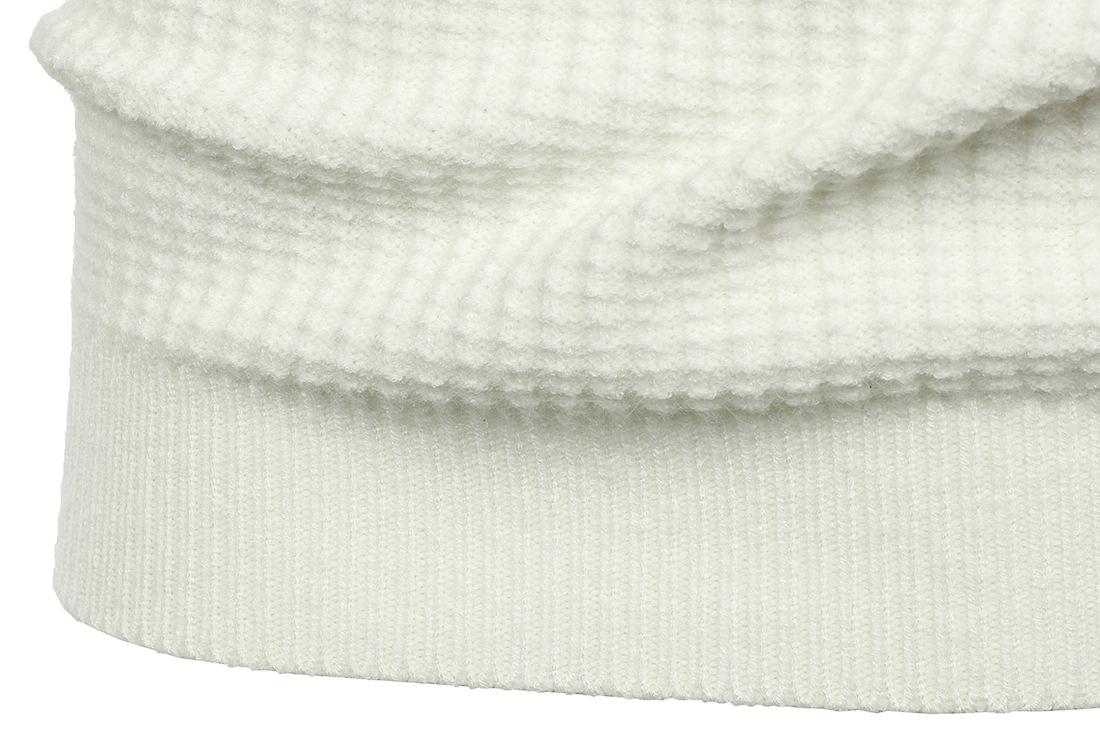 Men's Lapel Pullover Waffle Half Zipper Slim Fit Sweater