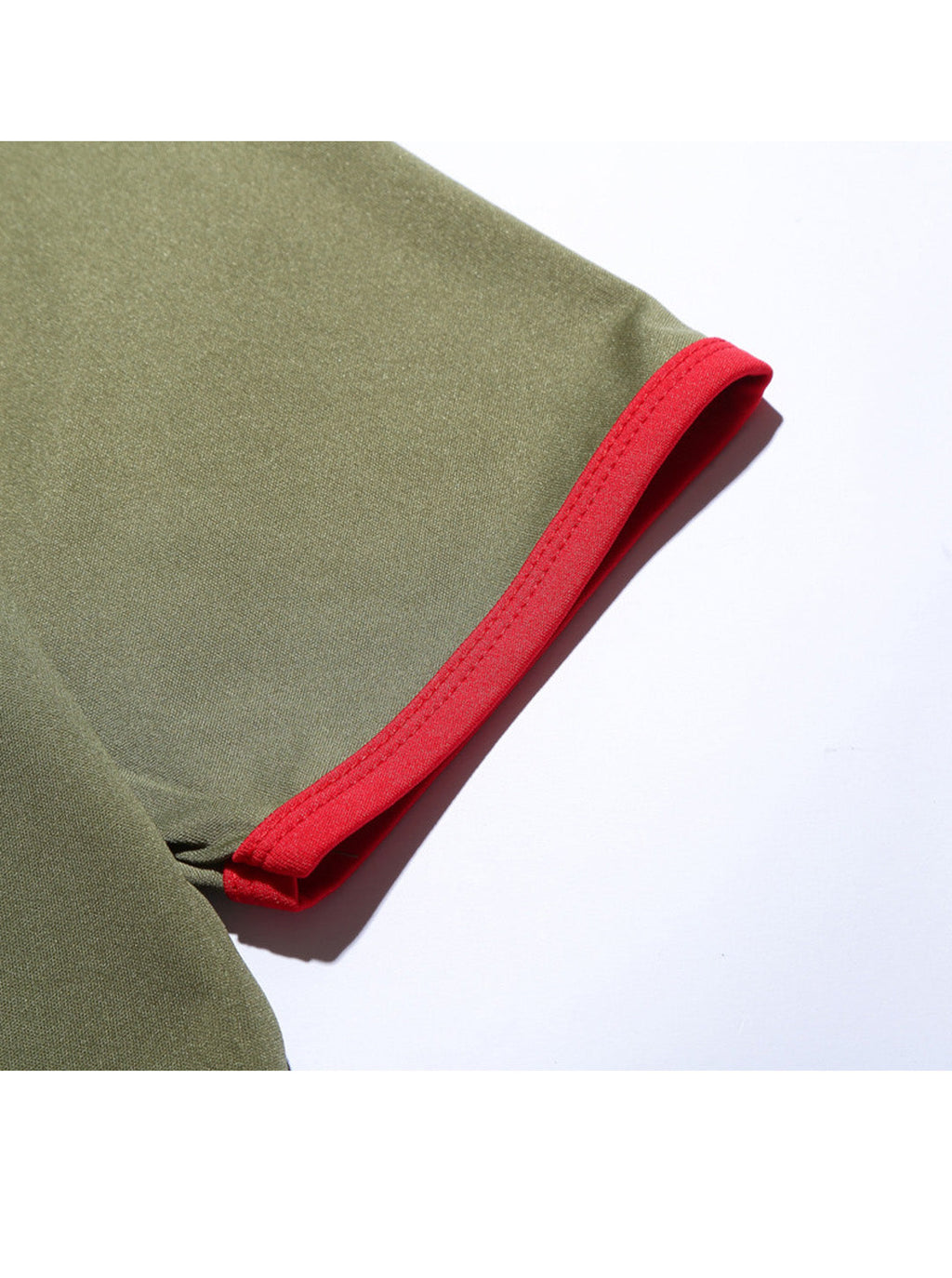 Men's Contrasting Solid Color Crew Neck Raglan Sleeves T-shirt