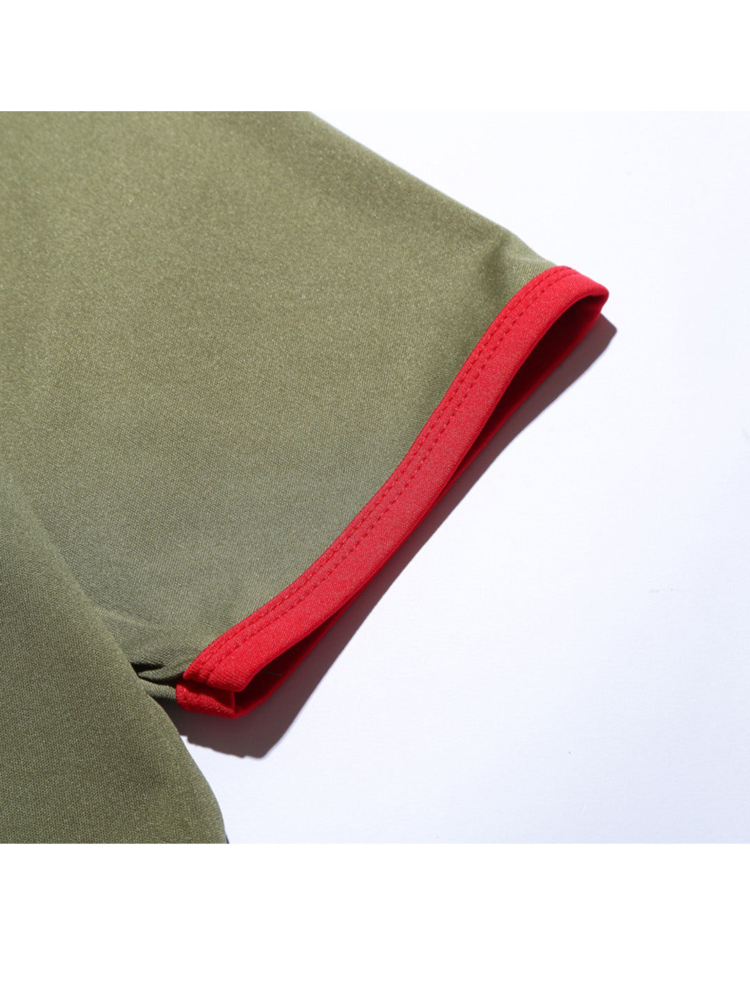 Men's Contrasting Solid Color Crew Neck Raglan Sleeves T-shirt