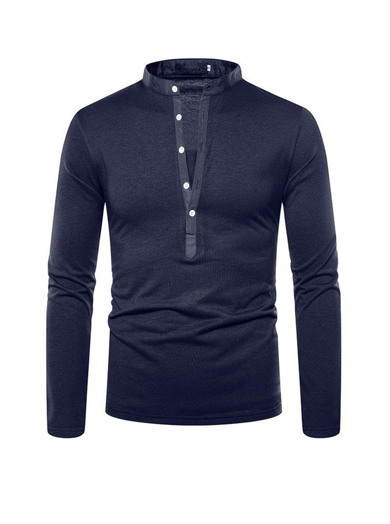 Jesus Solid Color Deep V-neck Long-sleeved T-shirt